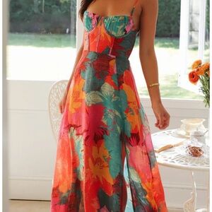 Mura Boutique Vibrant Floral Maxi Dress - NWT, size XS